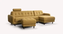 Lot canapé angle et pouf CLARK