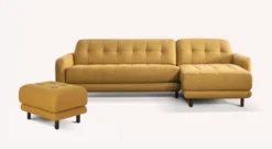 Lot canapé angle et pouf CLARK