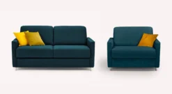 Lot canapé et fauteuil JIMMY Foster Bleu ocean