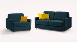 Lot canapé et fauteuil JIMMY Foster Bleu ocean