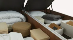 Pack lit coffre, matelas et tête de lit NINA